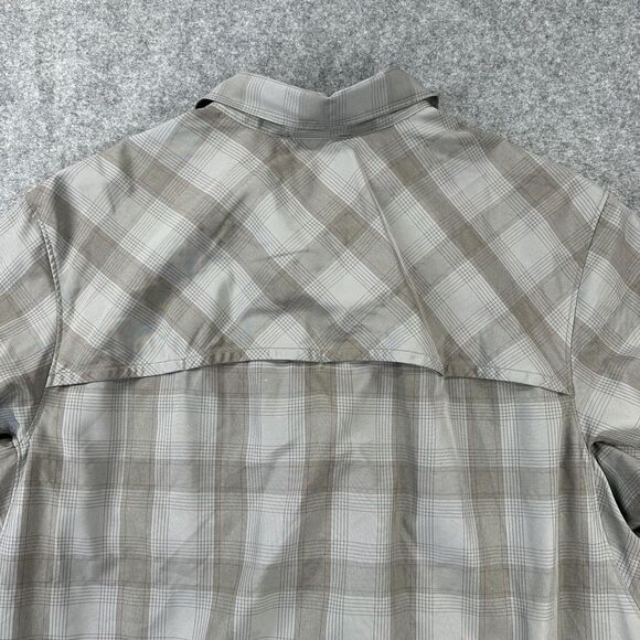 Duluth Trading Co Alaskan Hardgear Shirt Mens LT Gray Plaid Vented Button Up - Picture 10 of 11
